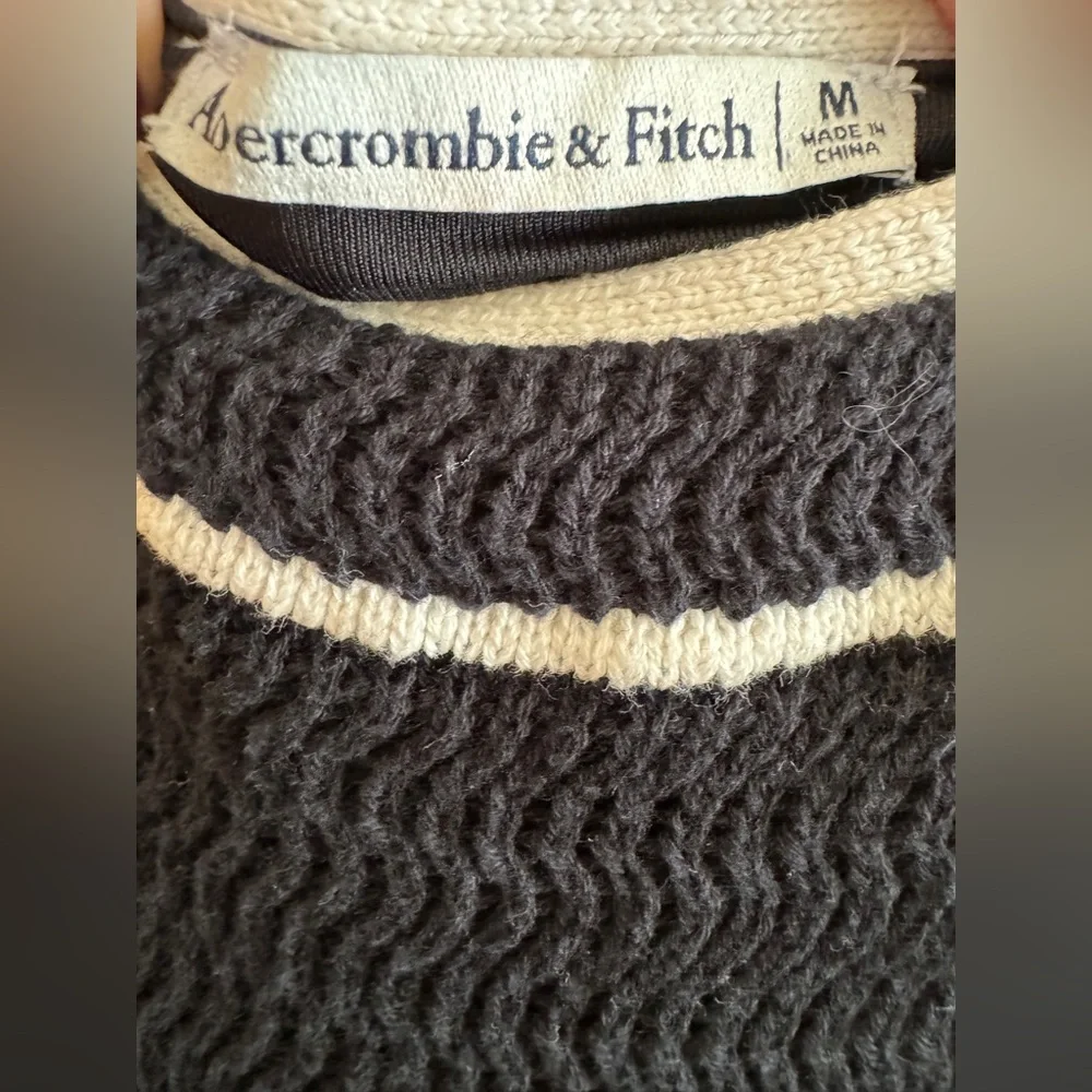Abercrombie and Fitch Crochet Style Maxi Dress Black and White Medium